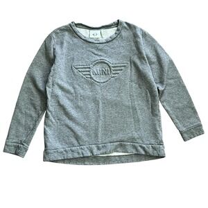 MINI Cooper Ladies' Embossed 3-D Wing Logo Sweatshirt Medium Grey Cotton Fleece